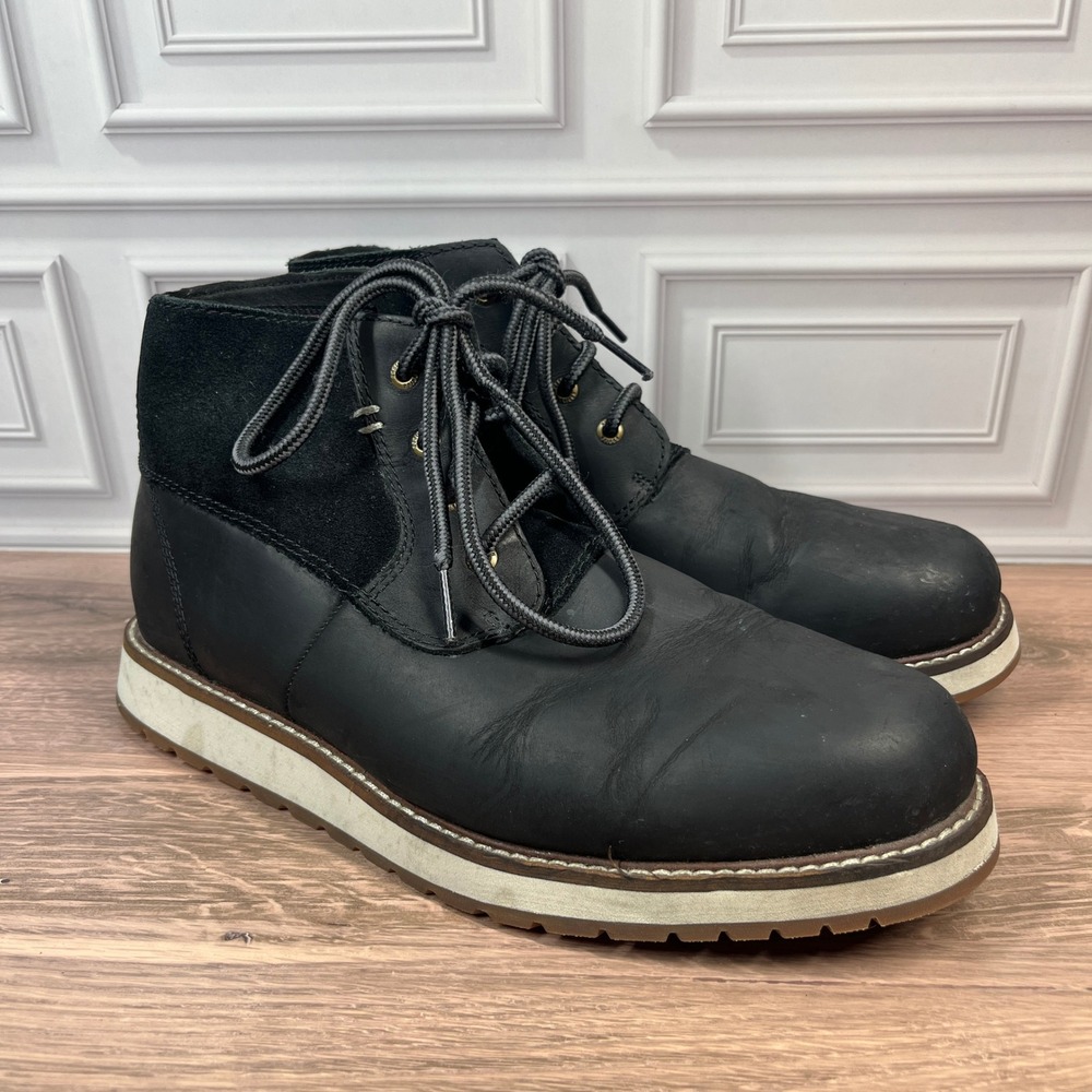 Kodiak McKinney Boots Mens Black‎ Leather Suede Wedge Sole Size 9